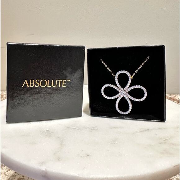 Radiance by Absolute™ Simulated Diamond Pavé Daisy Chain Necklace, 16-18” long - Picture 10 of 11